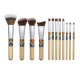 HXT-040 12pcs professional vegan synthetic hair printing bamboo handle cosmetic brushes set makeup brushes set custom logo